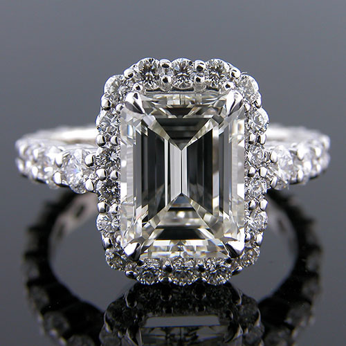 1178-1 Vintage inspired common prong-set full eternity diamond shank platinum engagement ring semi mount