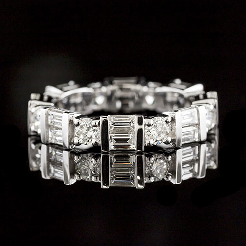 Bar set baguette wedding outlet band