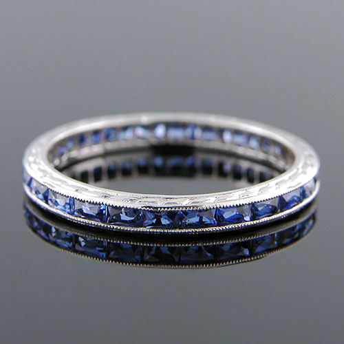 Antique sapphire discount wedding band