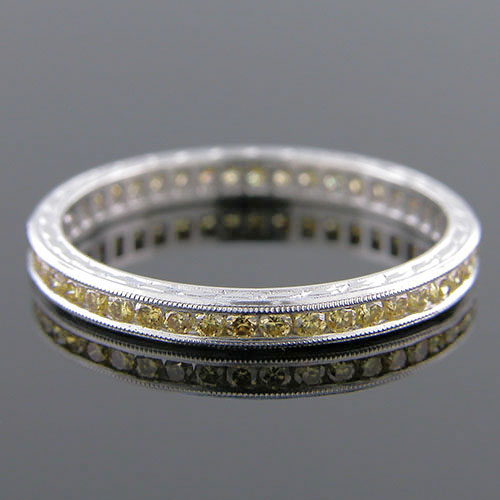 800L-101 Vintage Modern bezel set diamond platinum high polish