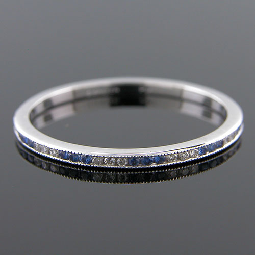 Thin sapphire deals eternity band