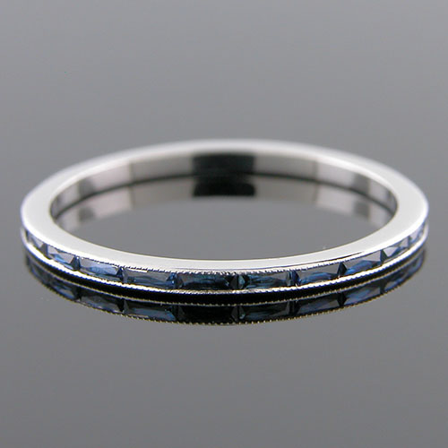 055bg 420p Ultra Thin Channel Set Fancy French Cut Baguette Blue