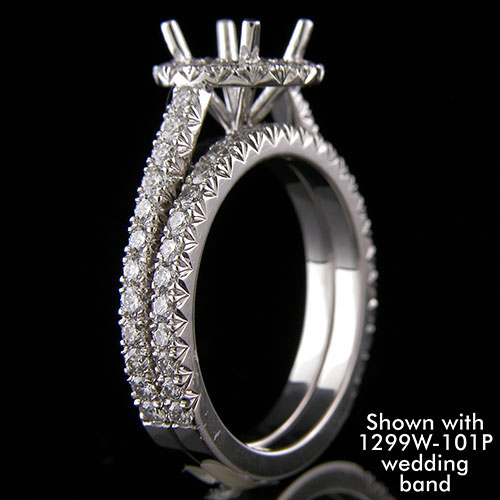 1259C-1 Contemporary cutdown set diamond platinum semi mount - Click Image to Close