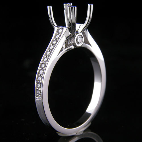 1268-1 Custom designed Micro Pave diamond with bezel set diamond platinum mount - Click Image to Close