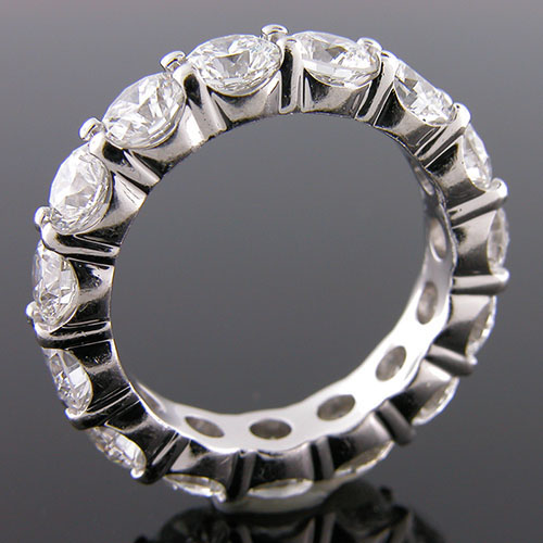 PPD149-101P 5 carat common prong-set diamond platinum eternity wedding band - Click Image to Close